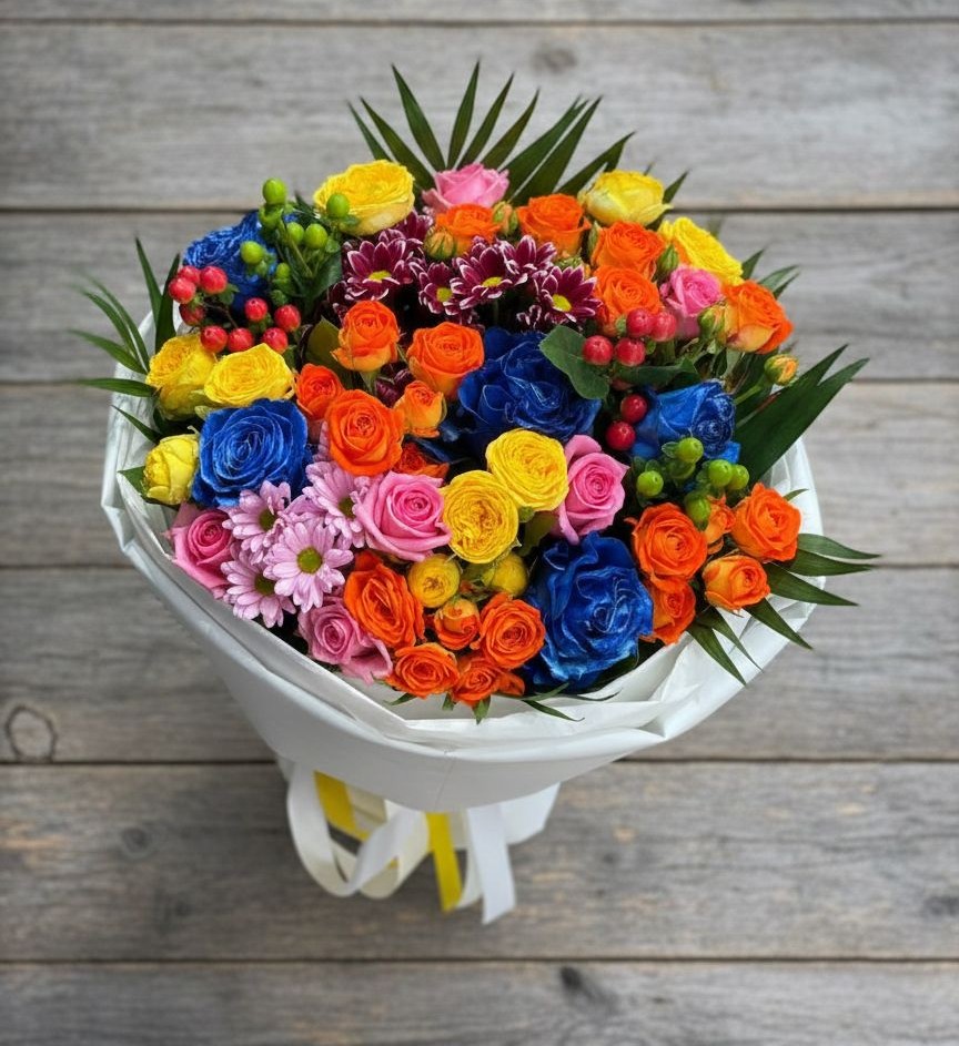 Букет цветов из: Розы и Хризантемы в Истре