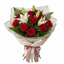 Букет цветов из:  Лилии и Розы #REPLACE_PRED# Истре