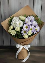 Букет цветов из:  Хризантемы и Розы в Истре