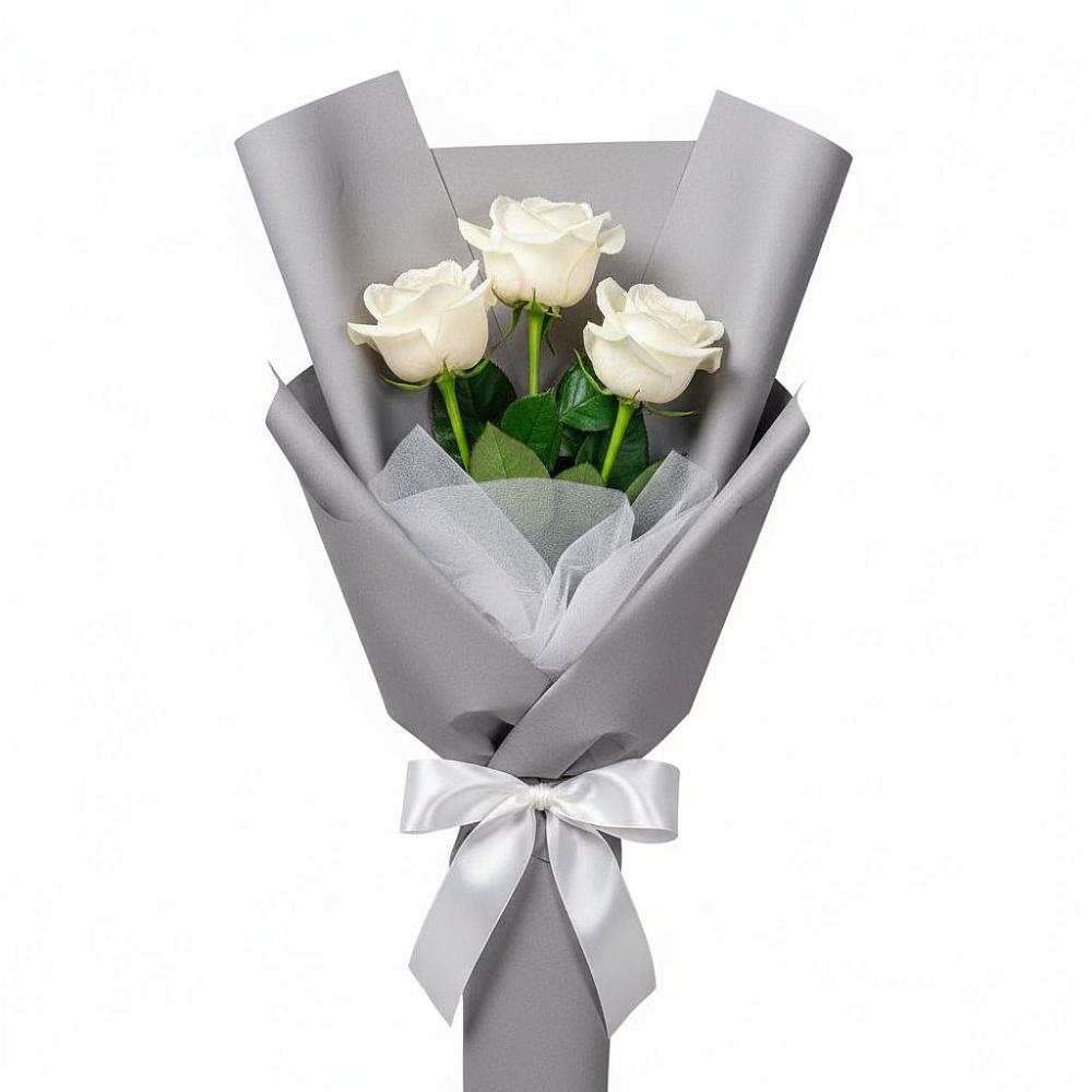Букет 3 белые розы в Истре