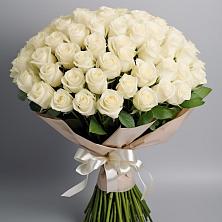 Букет 101 беля роза Белоснежка в Истре