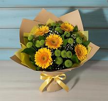 Букет цветов из:  Герберы и Хризантемы в Истре