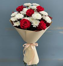 Букет цветов из:  Розы и Хризантемы в Истре