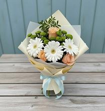 Букет цветов из:  Герберы, Розы и Хризантемы в Истре