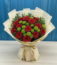 Букет цветов из:  Розы и Хризантемы в Истре