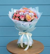 Букет цветов из:  Хризантемы и Розы в Истре