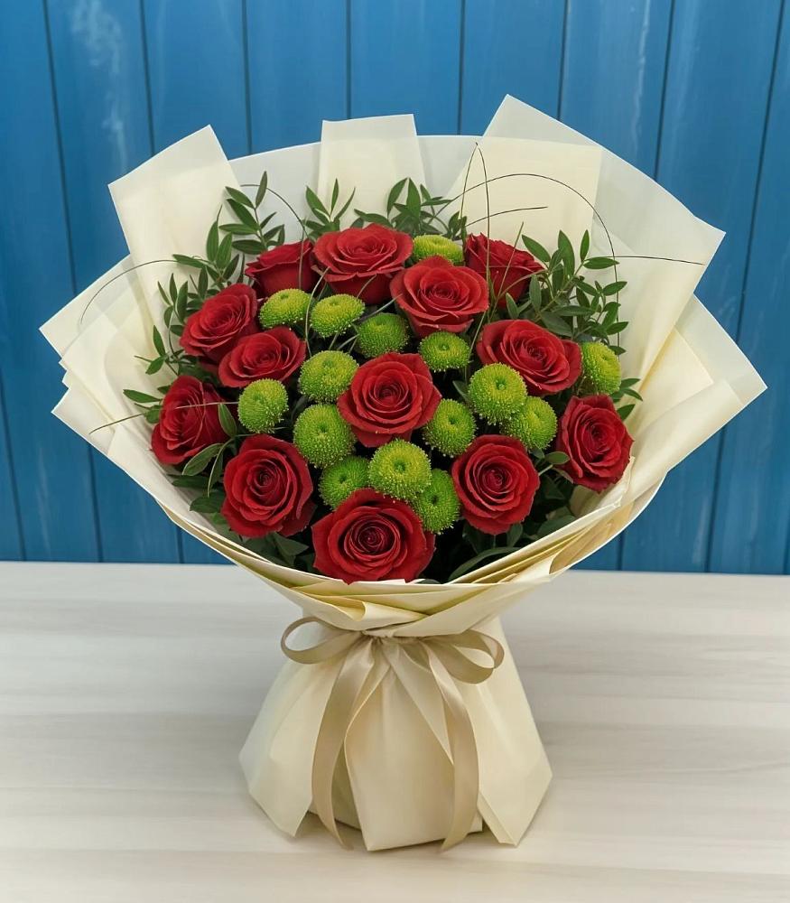 Букет цветов из: Розы и Хризантемы в Истре